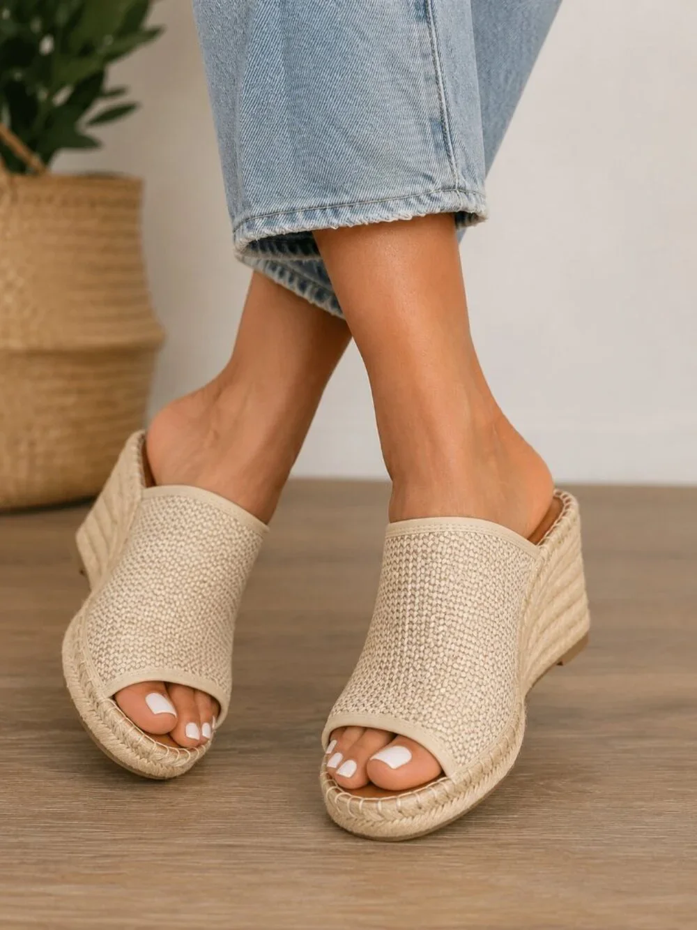 Lucky Brand Woven Espadrille Wedge Mules – Size 8.5